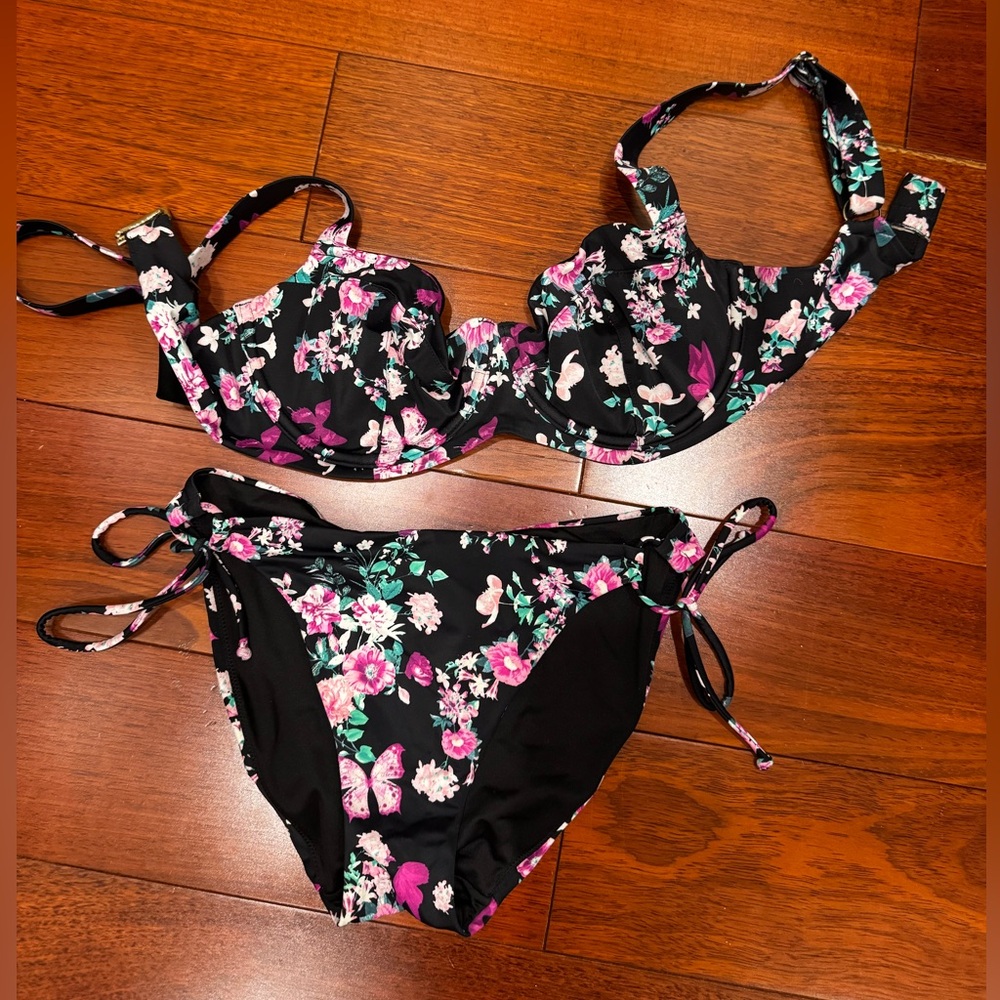 Victoria's Secret Black and Pink Bikini